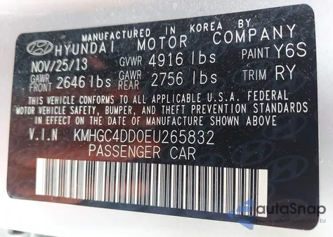 2014 Hyundai Genesis 3.8 z USA, uszkodzony, nr VIN KMHGC4DD0EU265832